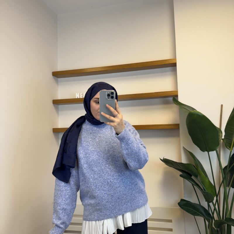 Dilvin Yumuşak Dokulu Triko Kazak - İndigo