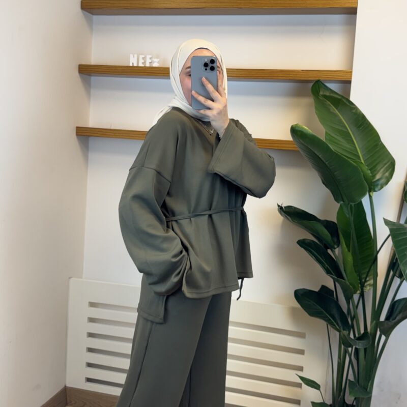 Kadın Oysho Kumaş Eşofman Takımı - Haki