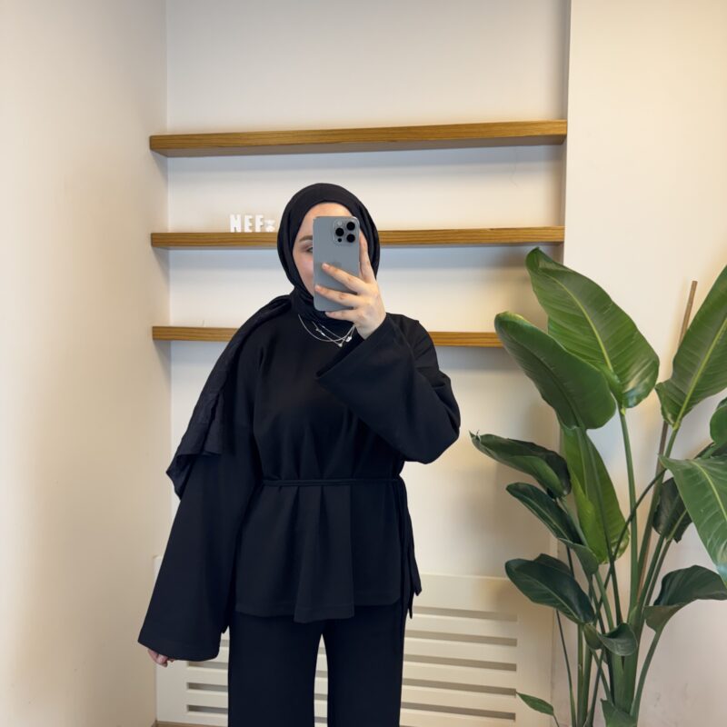 Kadın Oysho Kumaş Eşofman Takımı - Siyah