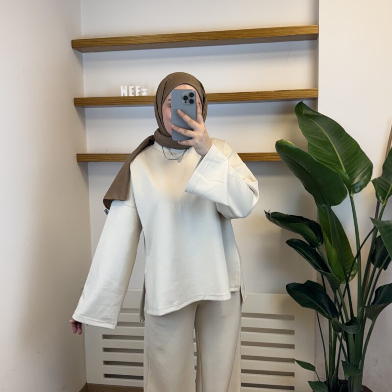 Kadın Oysho Kumaş Eşofman Takımı - Bej