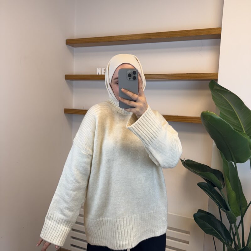 Uzun Triko Kazak - Bej